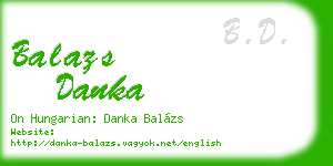 balazs danka business card